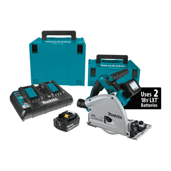 XPS01PMJ Makita 36V (18V X2) LXT Brushless Cordless 6-1/2'' Plunge Circular Saw Kit (4.0Ah)