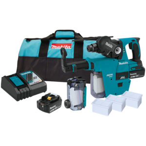 XRH011TX Makita 18V LXT Lithium-Ion Brushless Cordless 1'' SDS-PLUS Rotary Hammer Kit, w/ HEPA Dust Extractor (5.0Ah)