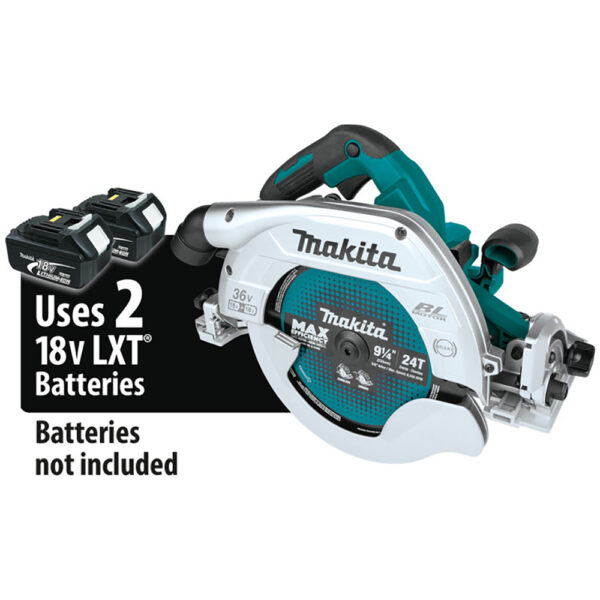 XSH10Z Makita 36V (18V X2) LXT Brushless 9-1/4'' Circular Saw with Guide Rail Compatible Base, AWS Capable, Tool Only