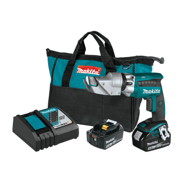 XSJ04T Makita 18V LXT Lithium-Ion Brushless Cordless 18 Gauge Offset Shear Kit (5.0Ah)