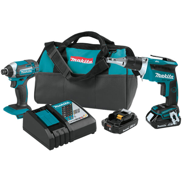 XT262R Makita 18V LXT Lithium-Ion Compact Cordless 2PC Combo Kit (2.0Ah)