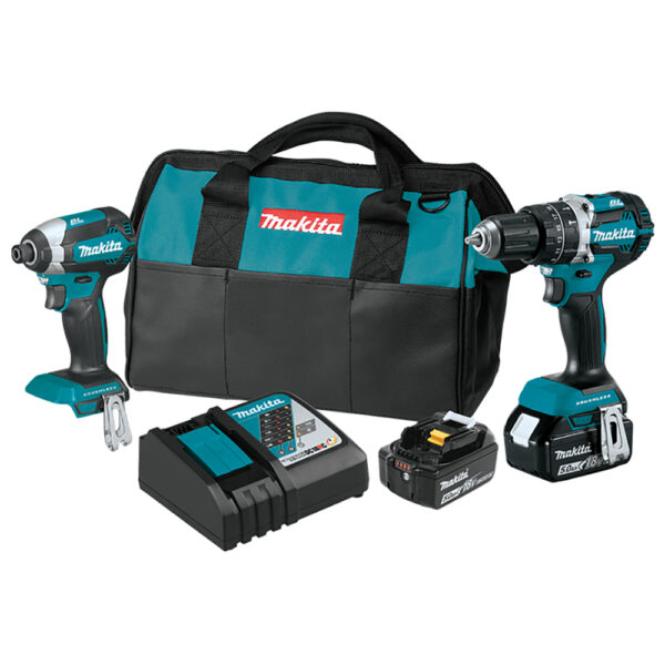 XT269T Makita 18V LXT Lithium-Ion Brushless Cordless 2PC Combo Kit (5.0Ah)