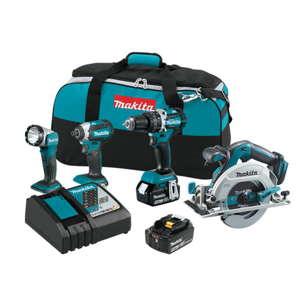 XT446T Makita 18V LXT Lithium-Ion Brushless Cordless 4PC Combo Kit (5.0Ah)