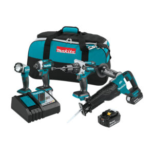XT450T Makita 18V LXT Lithium-Ion Brushless Cordless 4PC Combo Kit (5.0Ah)