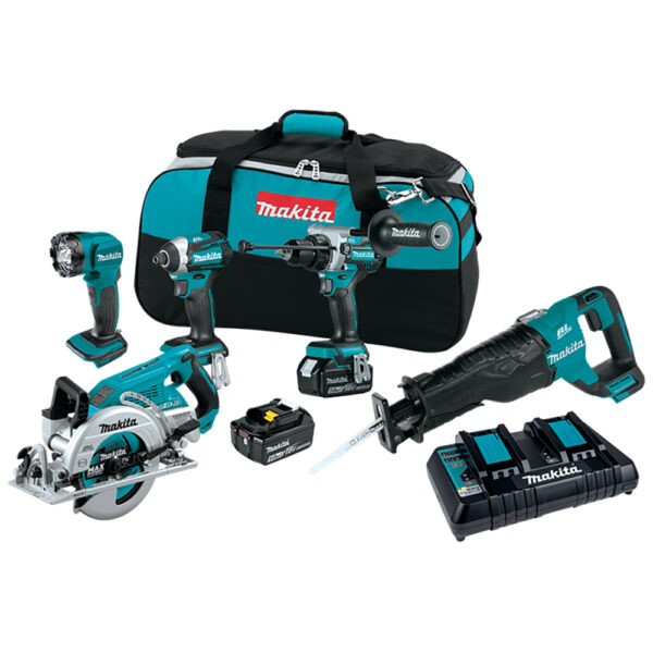 XT507PT Makita 18V LXT Lithium-Ion Brushless Cordless 5PC Combo Kit (5.0Ah)