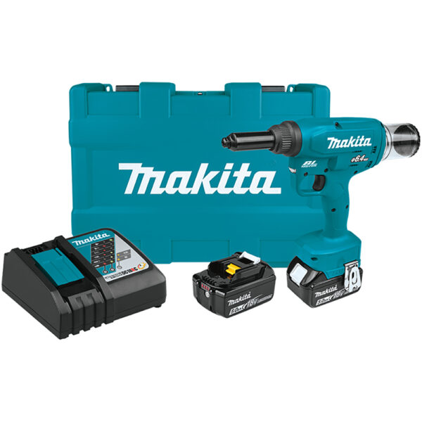 XVR02T Makita 18V LXT Lithium-Ion Brushless Cordless Rivet Tool Kit (5.0Ah)