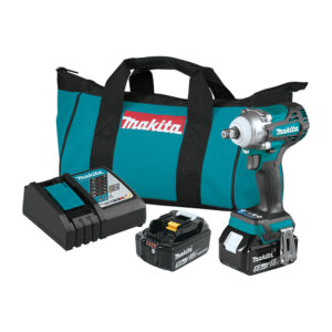 XWT14T Makita 18V LXT Lithium-Ion Brushless Cordless 4-Speed 1/2'' Sq. Drive Impact Wrench Kit w/ Friction Ring Anvil (5.0Ah)