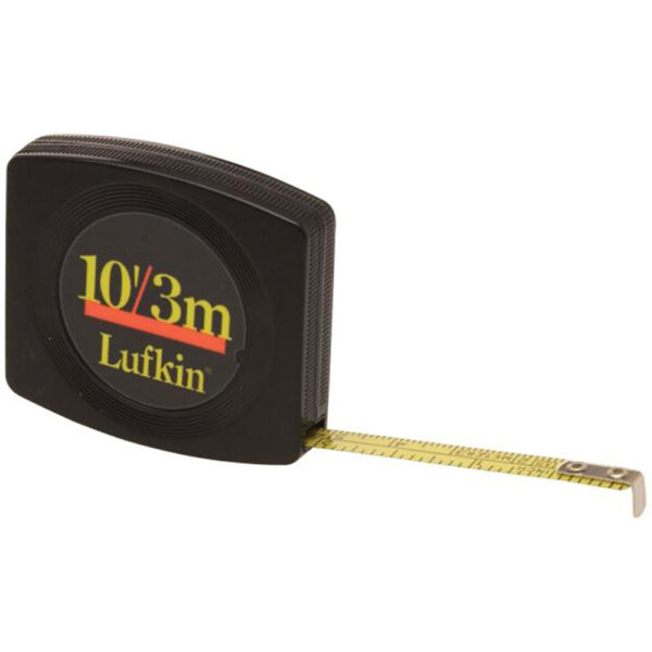 Lufkin Y613ME 1/4'' x 3m/10' Pee Wee SAE/Metric Yellow Clad Pocket Tape Measure