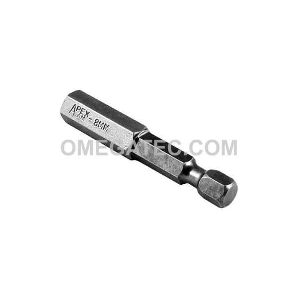 Apex AM-8MM Socket Head Metric Power Drive Bits, 1/4'' Hex Drive
