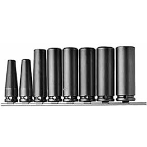 Apex APS58XL 6-Point Extra Long and Standard 8PC Socket Set, 1/2'' Square Drive
