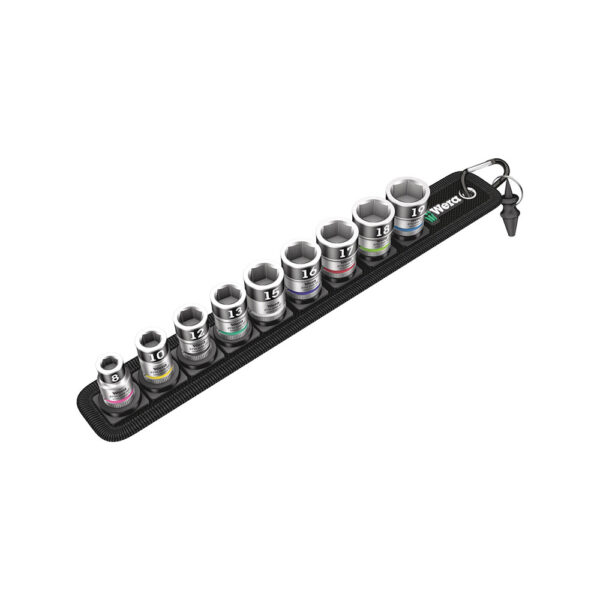 Wera 05003970001 10 Pc. Belt B 1 3/8'' Zyklop Socket Set w/ Holding Function