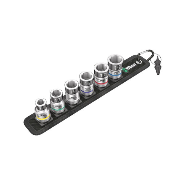 Wera 05003995001 7 Pc. Belt C 1 1/2'' Zyklop Socket Set w/ Holding Function