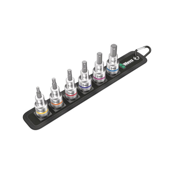 Wera 05003996001 6 Pc. Belt C 2 1/2'' Zyklop In-Hex-Plus Bit Socket Set w/ Holding Function