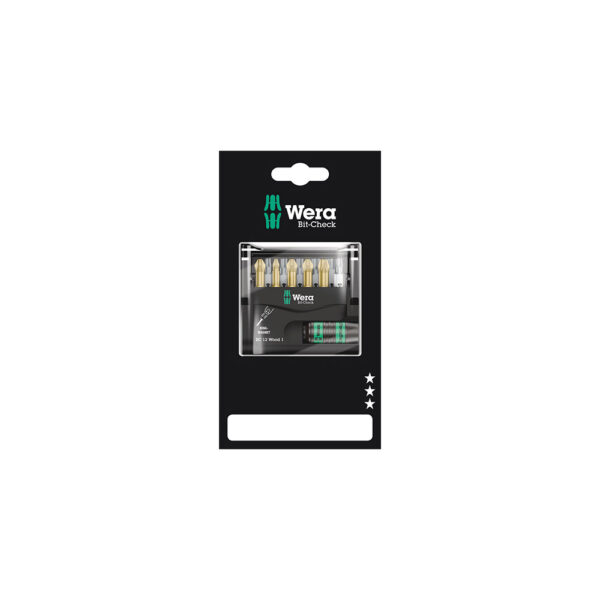 Wera 05136390001 Wood 1 SB Bit-Check 12 Piece