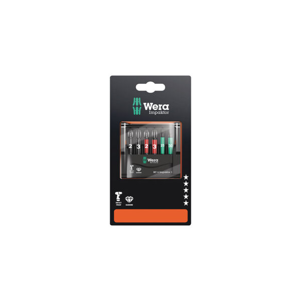 Wera 05073890001 6 Pc. Impaktor 1 SB Bit-Check