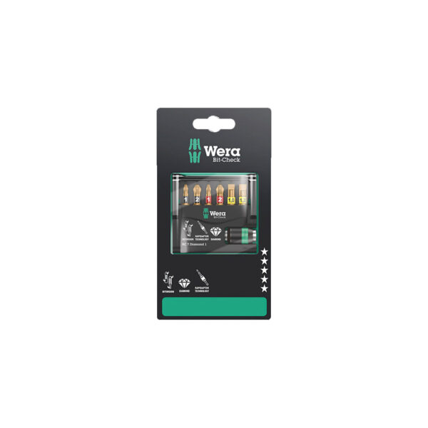 Wera 05073419001 7 Pc. Diamond 1 SB Bit-Check