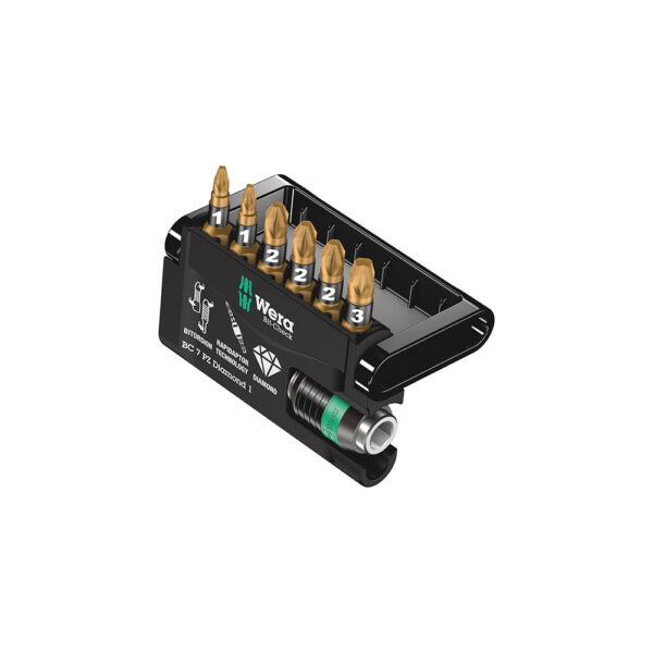 Wera 05057412001 7 Pc. Pozidriv Diamond 1 Bit-Check