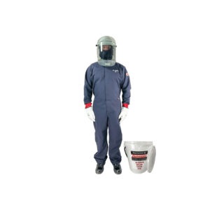 Cementex AFSC-CFRCA12-L 12 cal/cm2 Feature Series Coverall Kit in an Arc Flash Storage Canister - LARGE