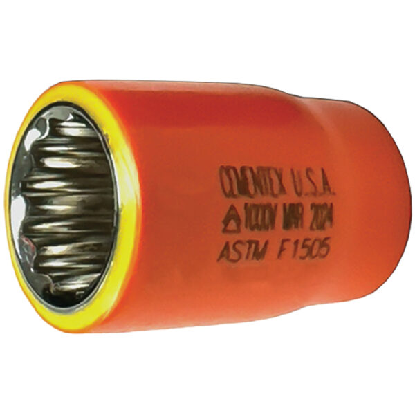 Cementex IS38-08 1/4'' Standard Wall 12-Point SAE Socket, 3/8'' Square Drive