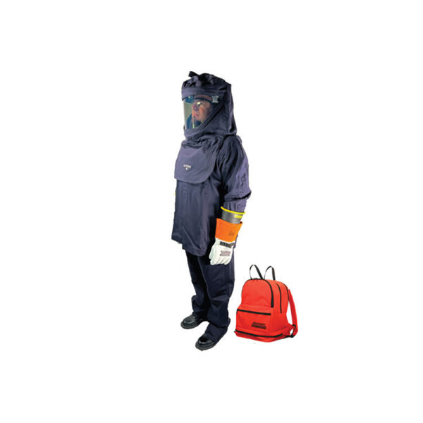 Cementex BPK-CL4KV-3X2 40 cal/cm2 Feature Series Coat / Pant Kit in a Deluxe Backpack with Vent Fan and Class 2 Glove Kit - 3X-LARGE