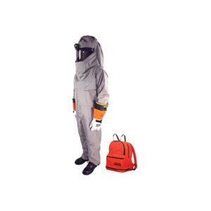 Cementex BPK-CUL40CKLF-S0 40 cal/cm2 UltraLite Series Coverall Kit in a Deluxe Backpack with Lift Front Hood and Class 0 Glove Kit - SMALL