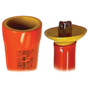 Cementex FX12-8F 8'' Booted Drive Socket Flared Drive Head Fiberglass Extension Bar, 1/2'' Square Drive