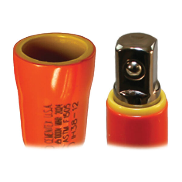 Cementex FX12-20 20'' Booted Drive Socket Tapered Drive Head Fiberglass Extension Bar, 1/2'' Square Drive