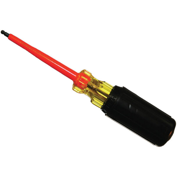 Cementex BD-200 1/4'' Hex Ball Tip Standard Steel 100V Insulated Screwdriver