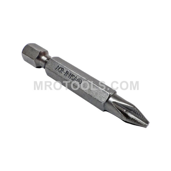 ZEPHYR E1542XXACR-B #2 Phillips Power Drive Bit, ACR, Full Hex Shank, For Machine Screws, 1/4'' Hex Shank