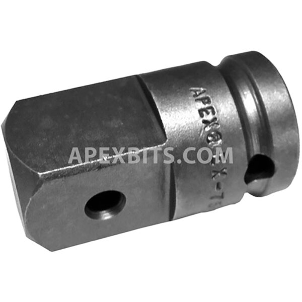 Apex EX-751 Straight Adapter, 1/2'' Square Drive, 7/32'' Drill Hole Lock