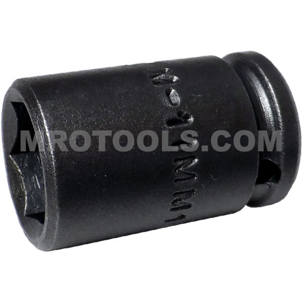 Apex M-11MM11 11mm 6-Point Long Impact Socket, Magnetic, 1/4'' Square Drive