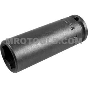 Apex M-1214 7/16'' 6-Point Long Impact Socket, Magnetic, 1/4'' Square Drive