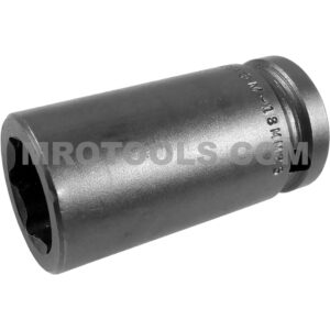 Apex M-18MM25 18mm 6-Point Long Impact Socket, Magnetic, 1/2'' Square Drive