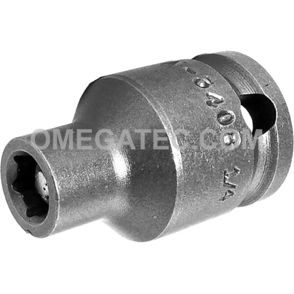 Apex M-3408 1/4'' 6-Point Standard Impact Socket, Magnetic, Thin Wall, 3/8'' Square Drive
