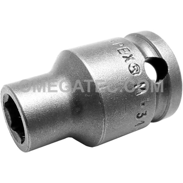 Apex M-3410 5/16'' 6-Point Standard Impact Socket, Magnetic, Thin Wall, 3/8'' Square Drive