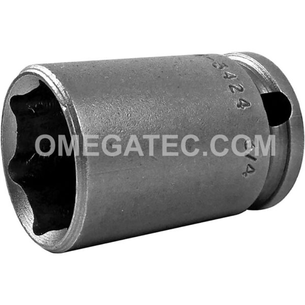Apex M-3424 3/4'' 6-Point Standard Impact Socket, Magnetic, Thin Wall, 3/8'' Square Drive