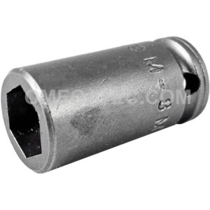Apex M-8MME1 8mm 6-Point Standard Impact Socket, Magnetic, For Sheet Metal Screws, 1/4'' Square Drive