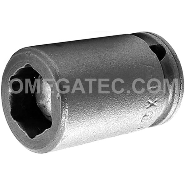 Apex M1E12 3/8'' 6-Point Impact Socket, Magnetic, For Sheet Metal Screws, Predrilled Holes, 1/4'' Square Drive