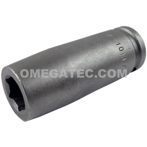 Apex M-10MM23 10mm 6-Point Long Impact Socket, Magnetic, 3/8'' Square Drive