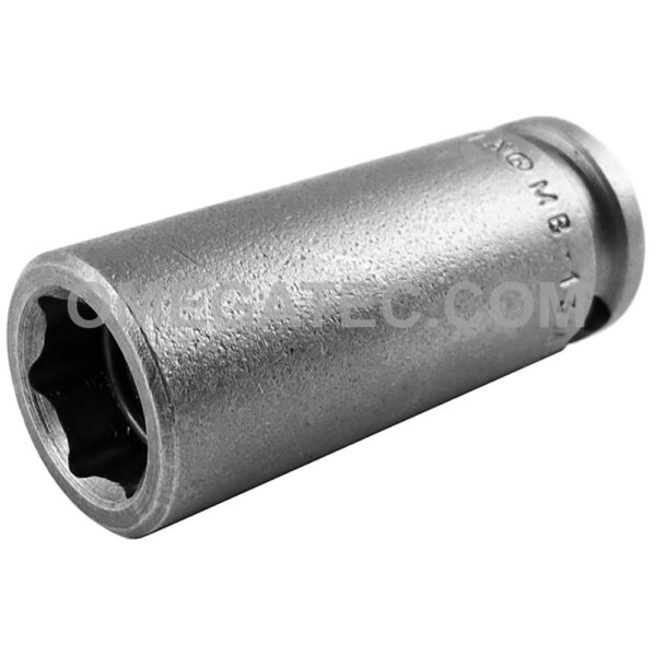 Apex MB-13MM23 13mm 6-Point Long Impact Socket, Magnetic Bolt Clearance, 3/8'' Square Drive
