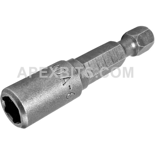 Apex MDA-6MM 6mm 6-Point Nutsetter, For Sheet Metal Screws, Magnetic, 1/4'' Power Drive
