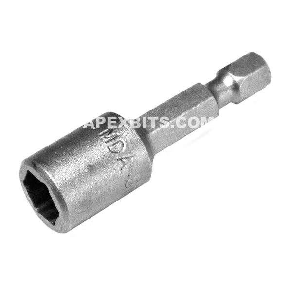 Apex MDA-8MM 8mm 6-Point Nutsetter, For Sheet Metal Screws, Magnetic, 1/4'' Power Drive