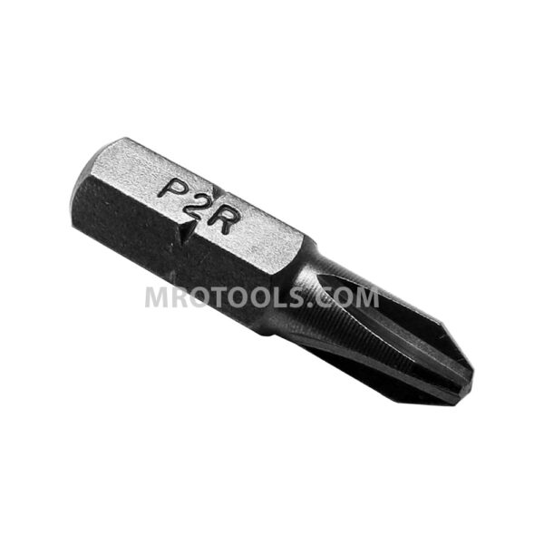 Zephyr P2R #2 Phillips Hex Shank Insert Bit, For Self Tapping Screws, Reduced Nose Machined Point, 1/4'' Hex Shank