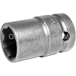Apex SF-16MM45 16mm 6-Point Standard Impact Socket, Surface Drive, Thin Wall, 1/2'' Square Drive