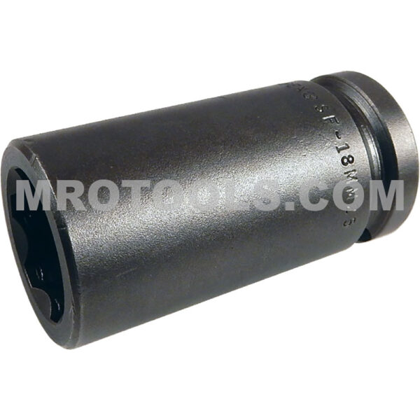 Apex SF-18MM25 18mm 6-Point Long Impact Socket, Surface Drive, 1/2'' Square Drive
