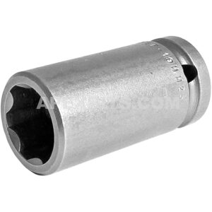 Apex SF-19MM25 19mm 6-Point Long Impact Socket, Surface Drive, 1/2'' Square Drive