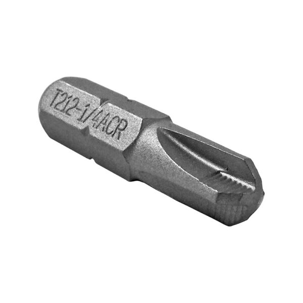 T212-1/4ACR 1/4'' Hex Ribbed Insert Bit for #1/4 Torq-Set Recess