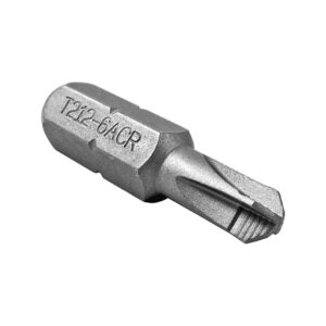 T212-6-ACR 1/4'' Hex Ribbed Insert Bit for #6 Torq-Set Recess