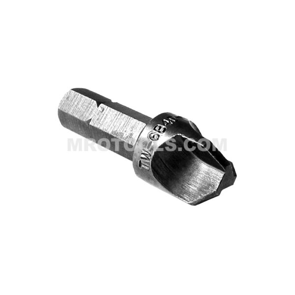 ZEPHYR TW6B4D #6 Tri-Wing Bullnose Insert Bit, 1/4'' Hex Shank