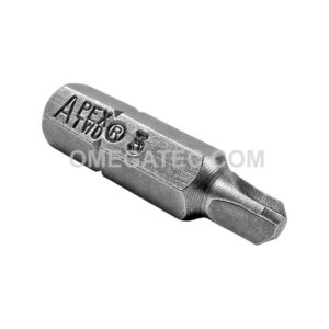 Apex TWD-3 #3 Tri-Wing Insert Bits, 1/4'' Hex Drive